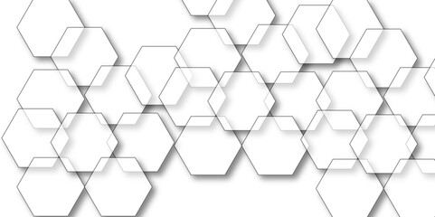 Abstract hexagon white background with shadow. Luxury white pattern with hexagons. abstract 3d hexagonal background with shadow. 3D futuristic abstract honeycomb mosaic background.