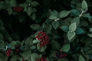 red berries on a bush