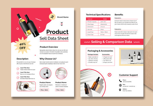 Product Data Sheet Template Layout
