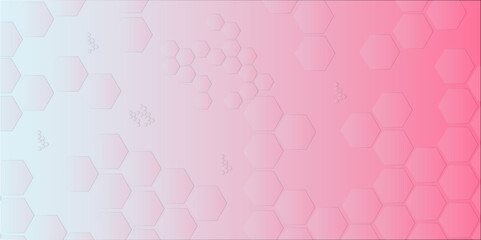 Abstract background with hexagons and pink color . Creative design with Hexagons in the form of honeycombs for presentations, Hexagonal 3d vector grid tile and mosaic structure mess cell. 