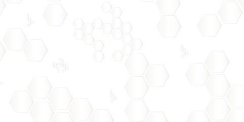 Abstracts emboss white Hexagonal Background. Luxury White Pattern. Vector Futuristic minimal honeycomb mosaic white background. 3D Futuristic abstract honeycomb mosaic white background.