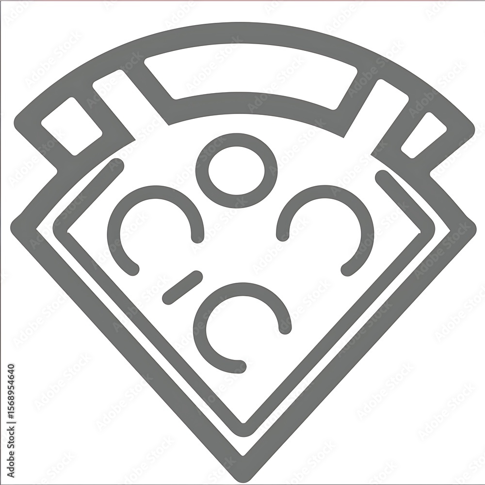 Fototapete stylized geometrical emblem showcasing abstract shapes with circular elements design
