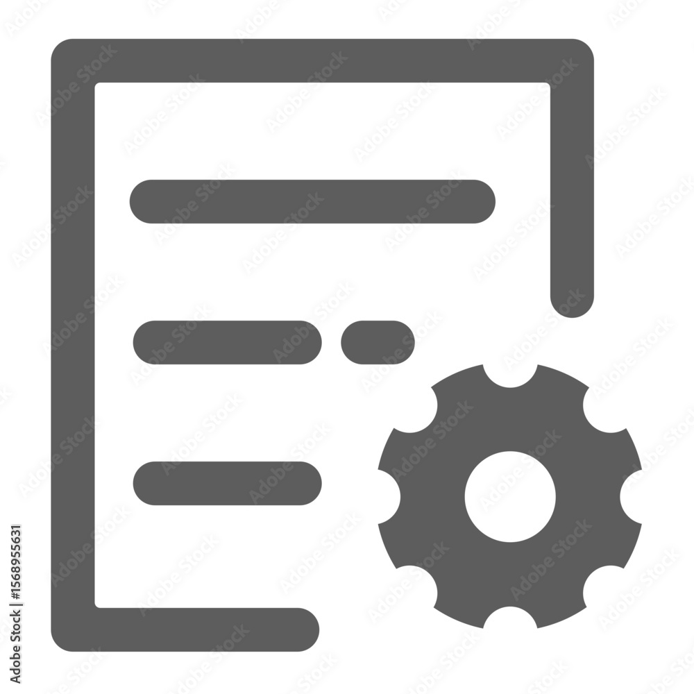 Poster document with gear icon representing settings and configuration options