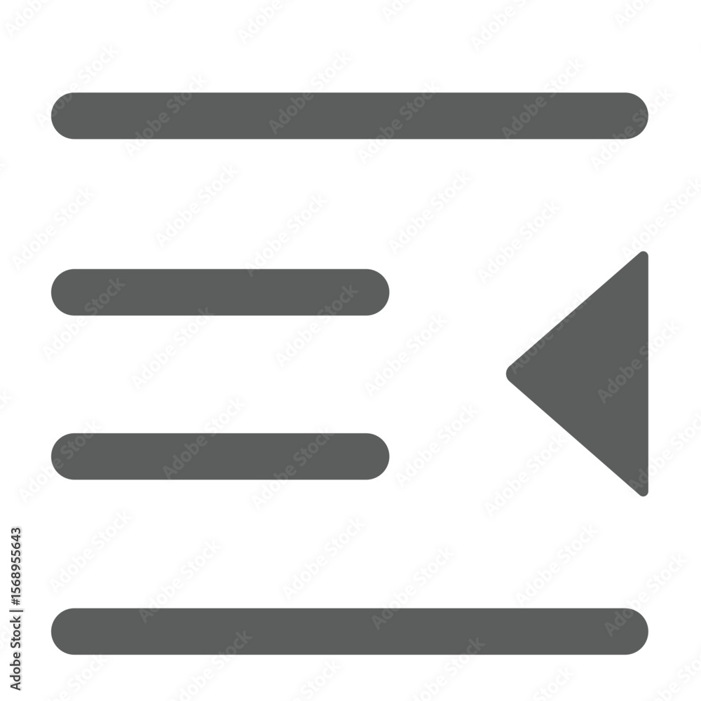 Poster hamburger menu icon with right arrow indicating navigation or action