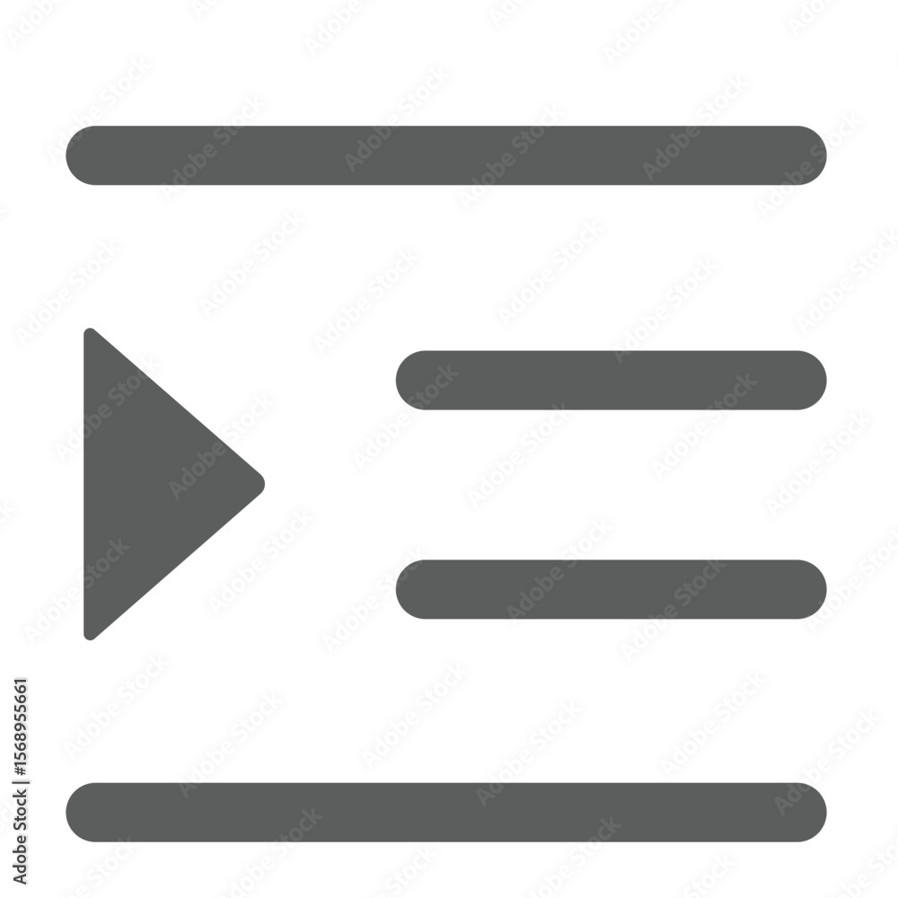 Poster abstract geometric design with a play button and horizontal lines on black background