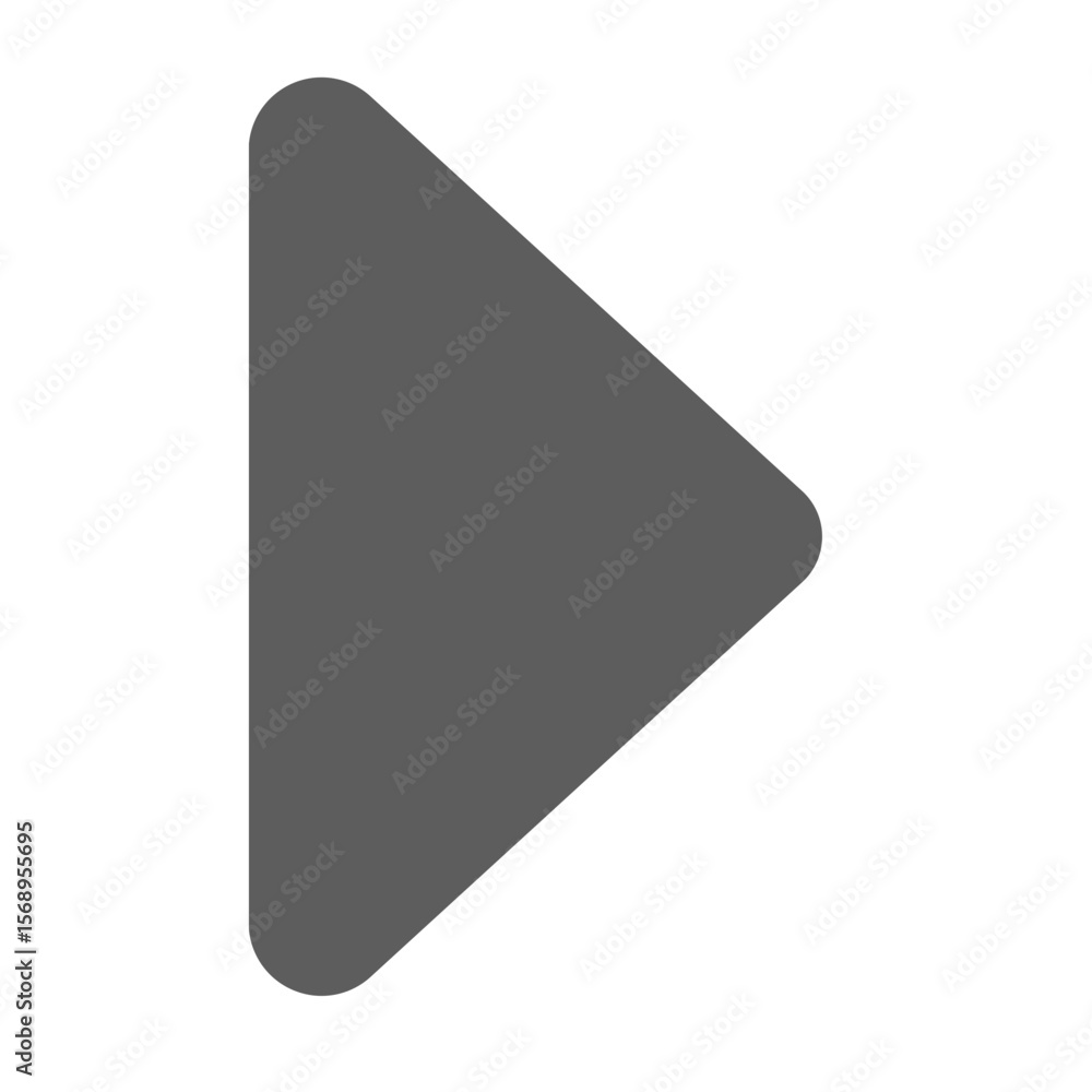 Poster simple gray play button icon on a black background with rounded corners