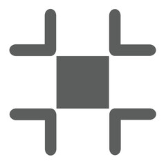 Abstract geometric design with rounded corners and central square