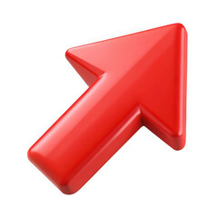 Photo of red arrow cursor isolated on transparent background