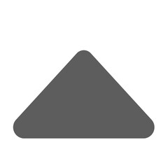 Simple rounded grey triangle pointing upwards on a black background