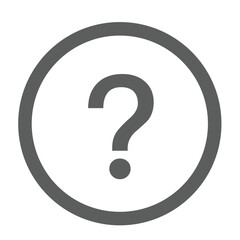 Simple gray question mark symbol inside a circle on a black background