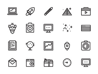 Editable online test line art icon vector design