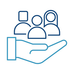 Inclusivity icon.  Diverse Group of People Representing Equal Access to AI Technology. Black Outline.