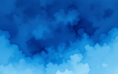 Abstract Azure Baby Blue Aqua Watercolor Flow Texture Background


