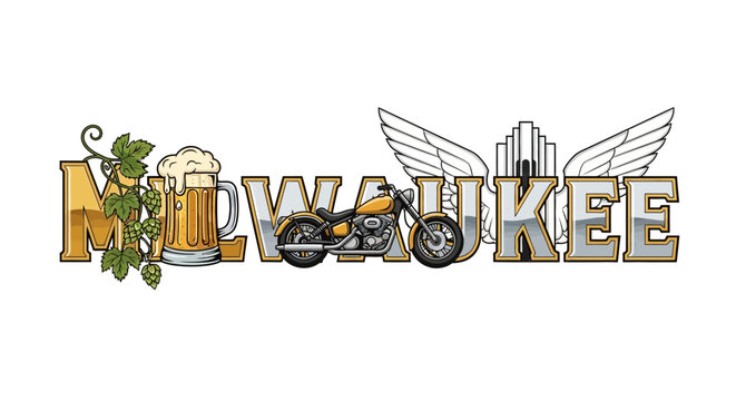 Milwaukee Beer Bike Logo Design.