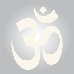 Obraz premium Om symbol in white color