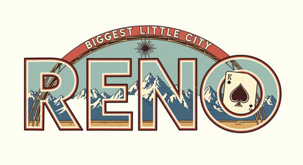 Reno Nevada Landmark Graphic.