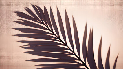 Soft and realistic palm leaf shadow effect with light blur, tropical plant silhouette on transparent background for overlay use