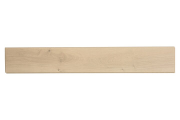 Single light brown oak wood flooring plank with natural grain texture isolated on transparent...