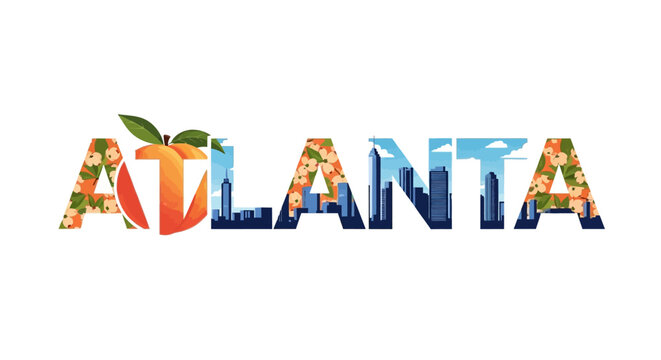 Atlanta Georgia Skyline City Peach.