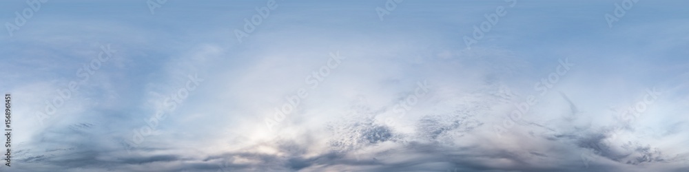 Wall mural dark moody rain clouds in dramatic overcast sky. seamless 360 hdr spherical panorama. full zenith or