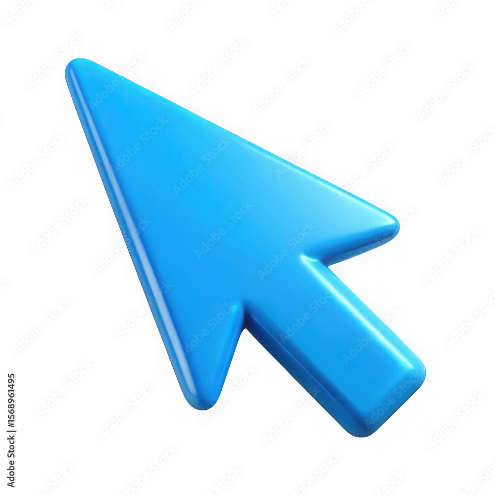 Poster Blue cursor arrow pointer isolated on transparent background