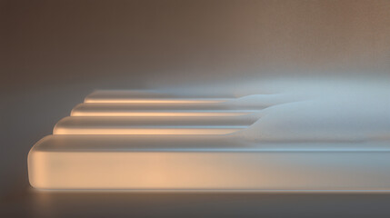 Obraz premium Ethereal Piano Keys: A luminous display of piano keys, subtly catching the light and exuding a sense of artistic potential and musical creativity.