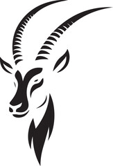 Oryex Animal Illustration Vector in Black & White | Minimal Monochrome Wildlife Art