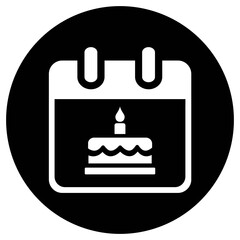 Birth Date Black Round SVG Vector SVG Icon