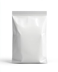 Blank white zipper pouch on white background