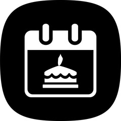 Birth Date Black Squircle Flat Vector SVG Icon