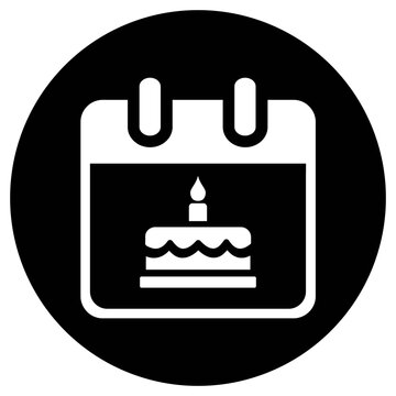 Birth Date Black Round SVG Vector SVG Icon