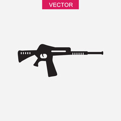 rifle icon or logo isolated sign symbol vector, flat black simple illustration for web and app..eps