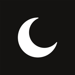 Crescent Moon on Black Background