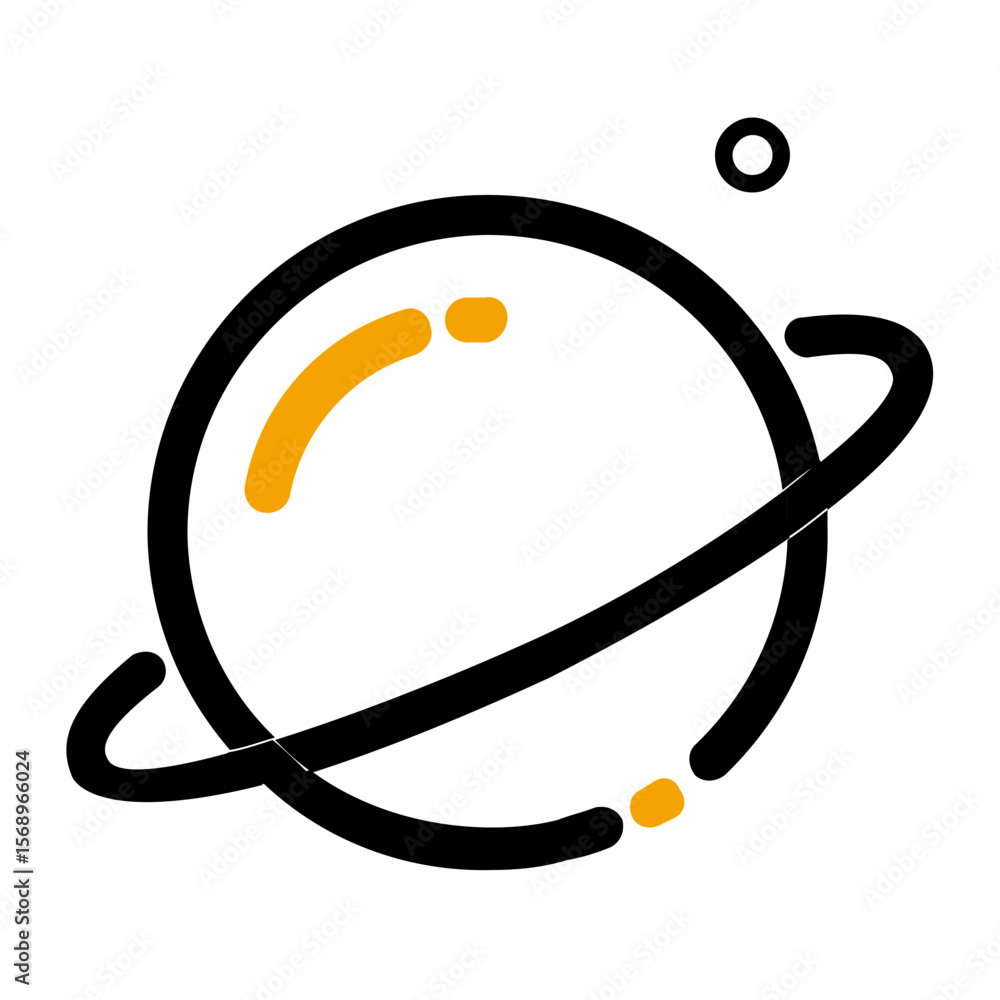 Poster abstract orange curved lines and dots on a black background simple design