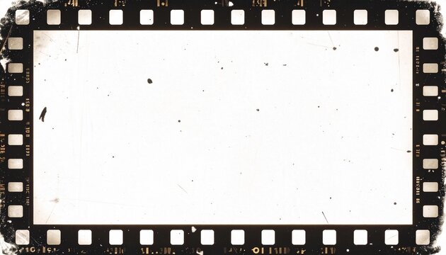 ヴィンテージフィルム枠　懐かしい35mmフィルムのノイズと傷を再現した背景
