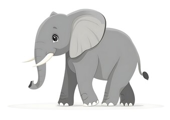 Fototapeta premium A simple, flat vector illustration of an elephant on a white background