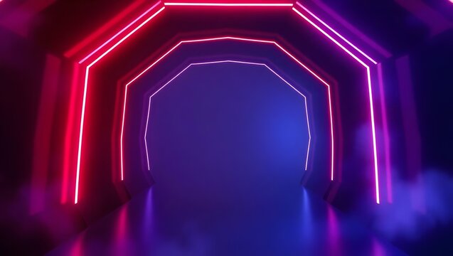 Glowing Neon Hexagon Tunnel Animation in 4K | Abstract Cycled Background with Copy Space

 - Powered by Adobe