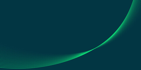 Abstract Teal and Green Wave Design