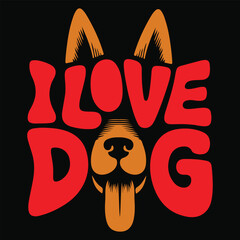 Dog Silhouette Vector Illustration for T-Shirt Design