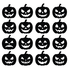 Halloween pumpkin silhouette set Designs