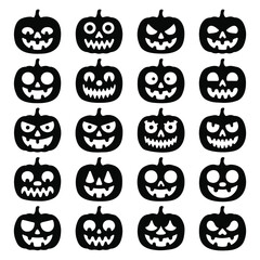 Halloween pumpkin silhouette set Designs
