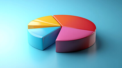 3d pie chart on white