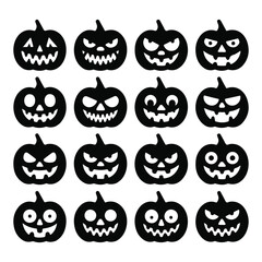 Halloween pumpkin silhouette set Designs