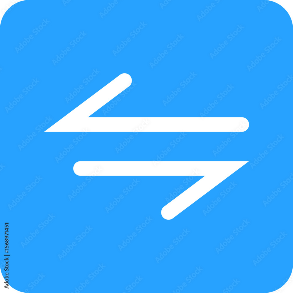Poster simple black horizontal arrows pointing in opposite directions on a blue square background
