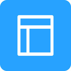 Simple geometric layout icon with black lines on a bright blue background