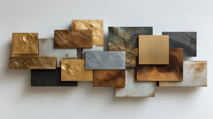 Textured metallic wall art piece, suitable for interior design blogs, home decor websites, or modern art galleries showcasing unique artwork.