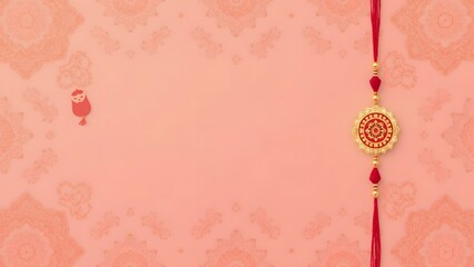 Traditional Rakhi Design with Floral Mandala Background for Indian Celebration