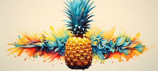 pineapple Wireframe,creative commons attribution, cinematic lighting,ai generative