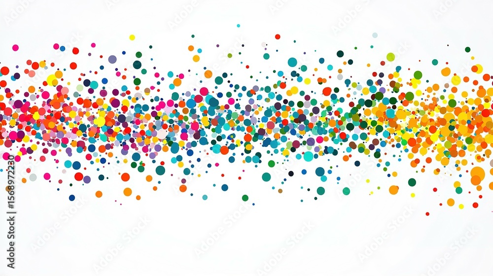 Poster colorful circles in a flowing pattern.