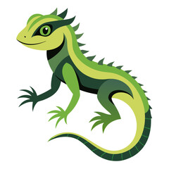 Fototapeta premium green lizard on white background